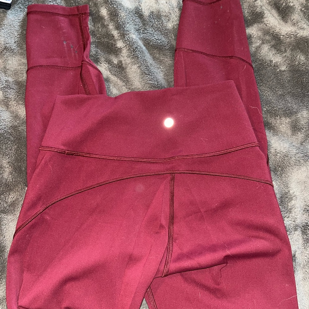 lululemon athletica Maroon High-Rise Leggings